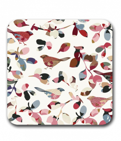 ที่รองแก้วทรงเหลี่ยม Bird pattern MDF Square coaster